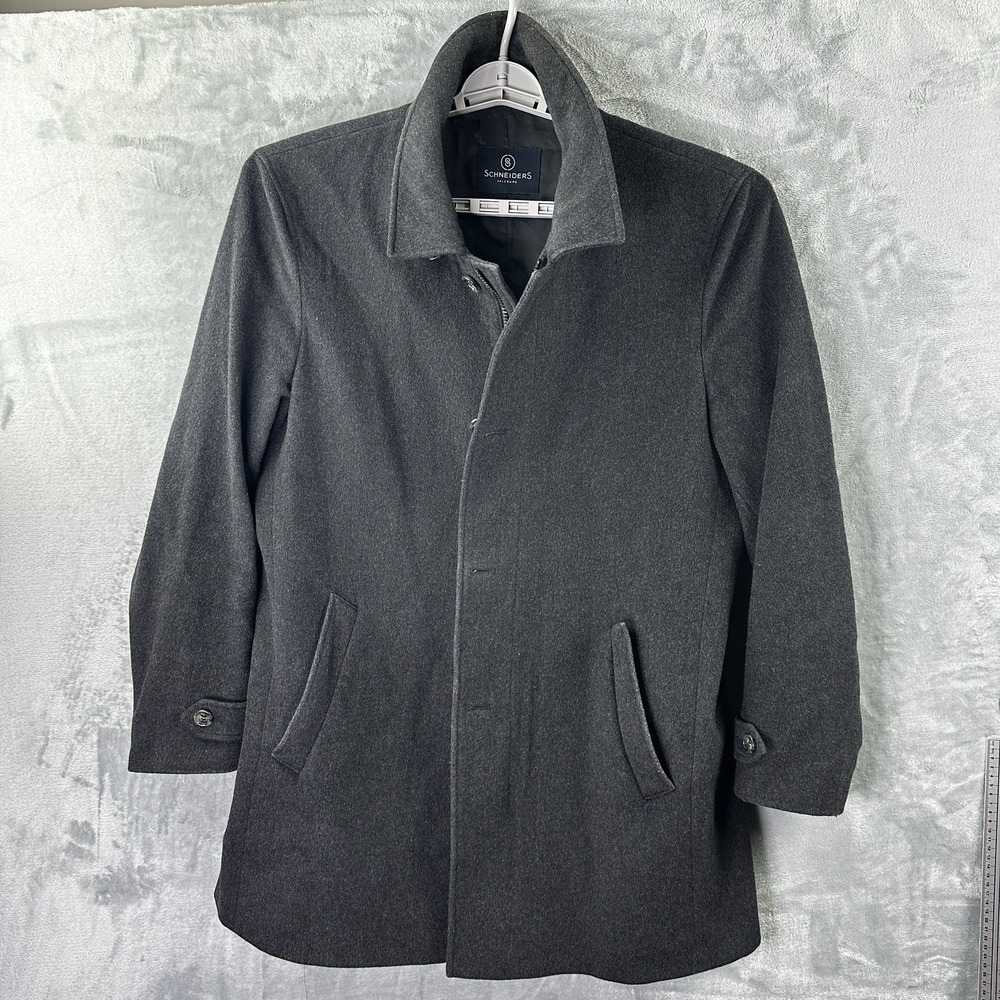 Schneider Salzburg Mens Coat Size 42 / EU 52‎ Gray Wool Blend Overcoat